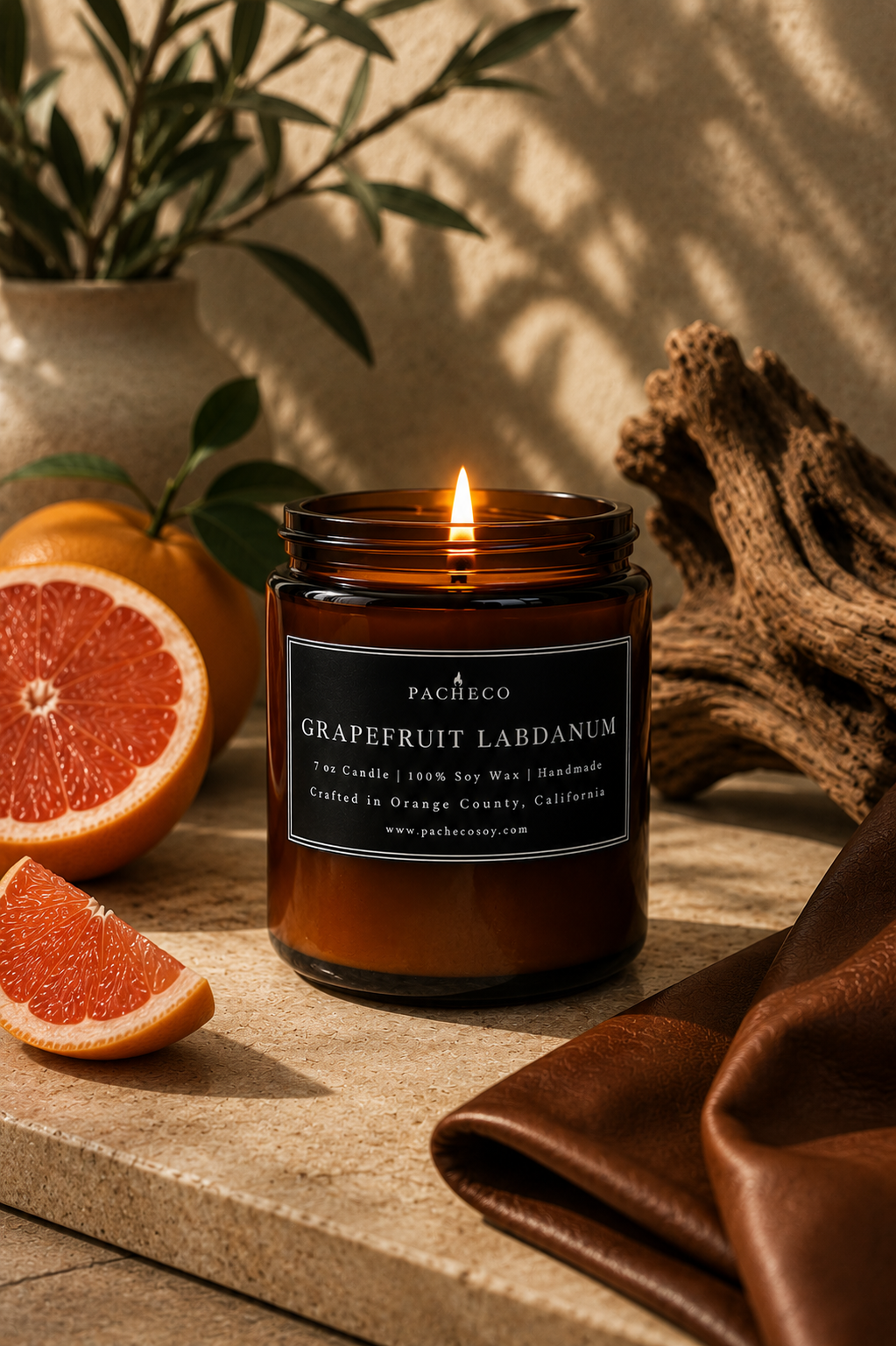 Grapefruit Labdanum - Medium Candle