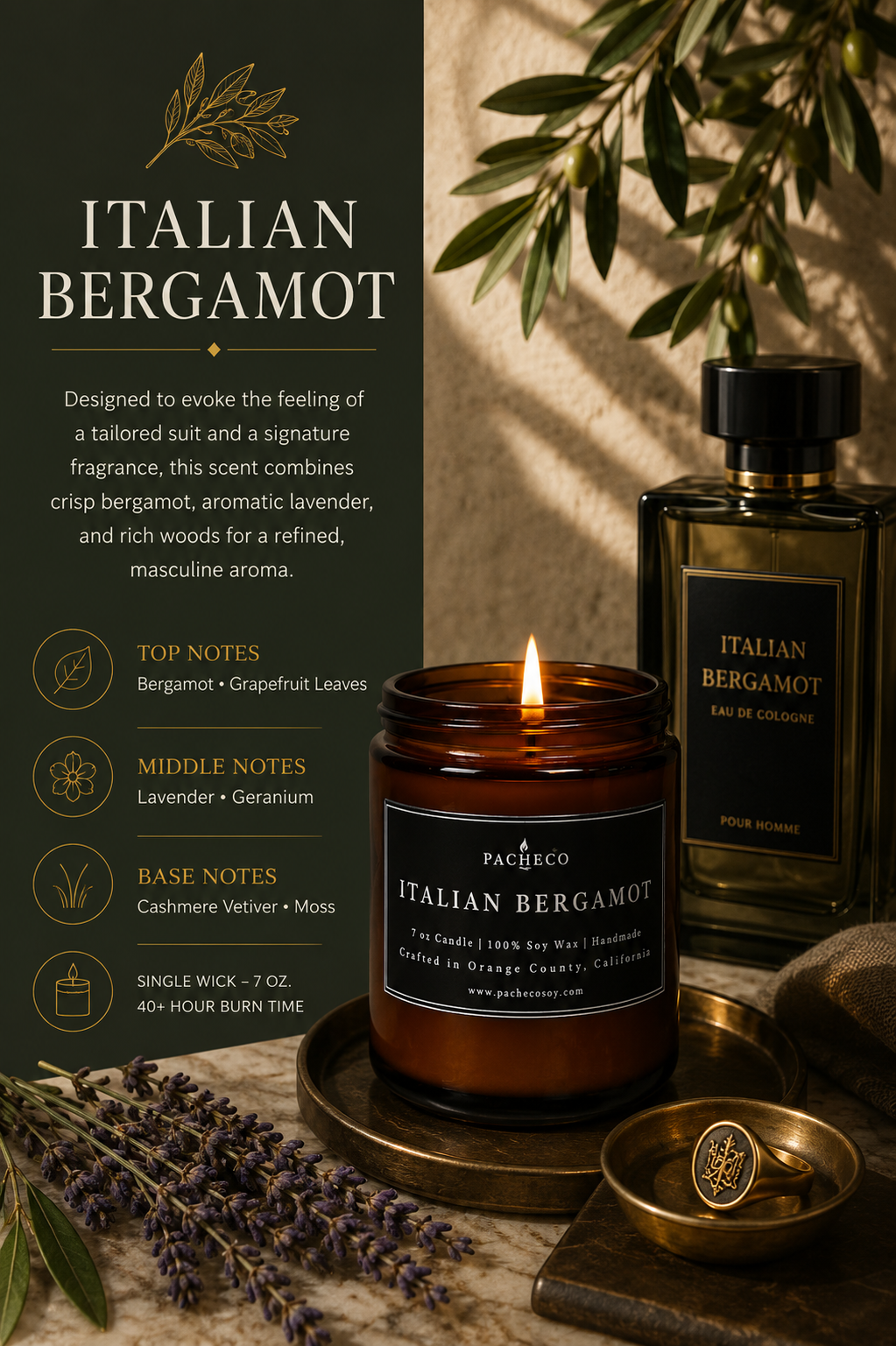 Italian Bergamot - Medium Candle