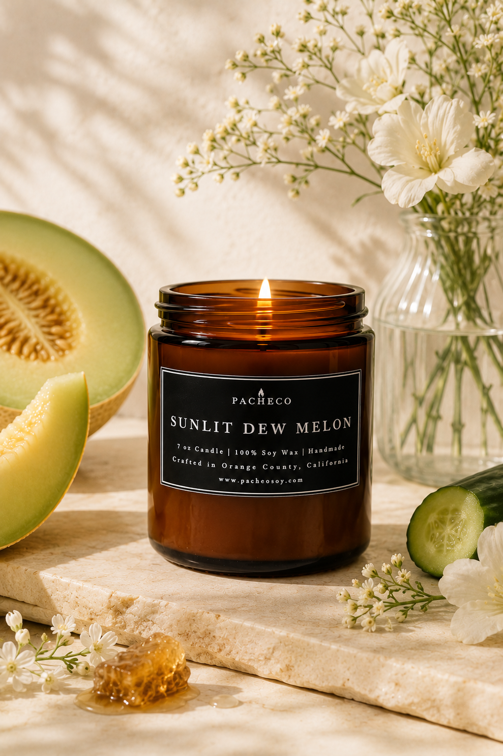 Sunlit Dew Melon - Medium Candle
