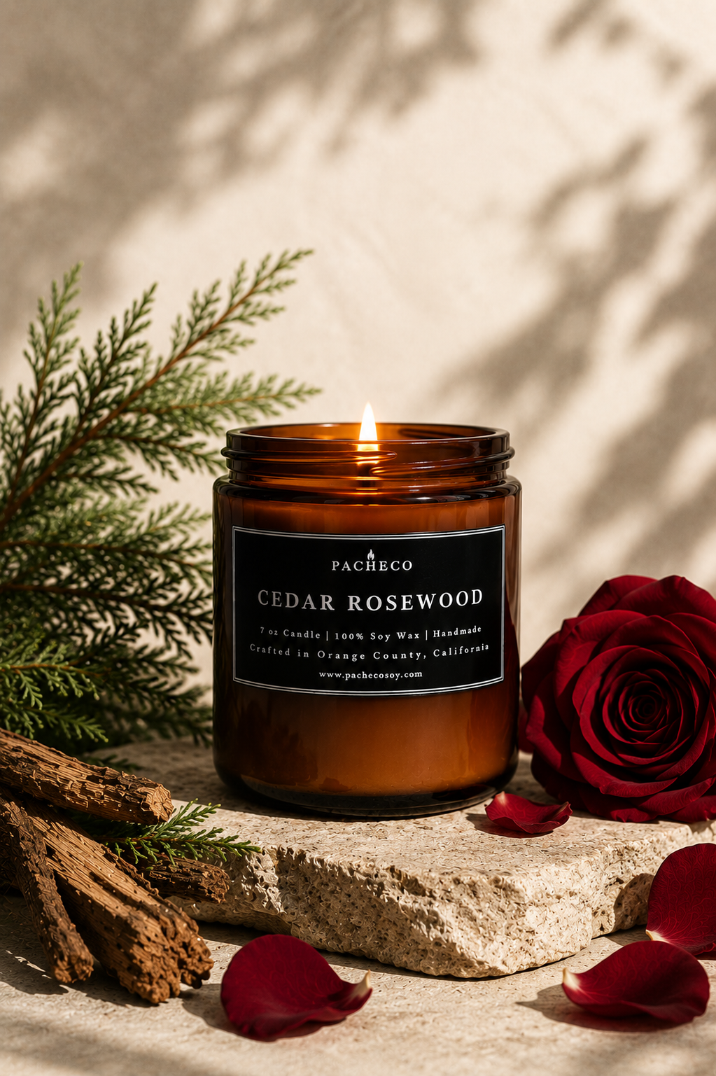 Cedar Rosewood - Medium Candle