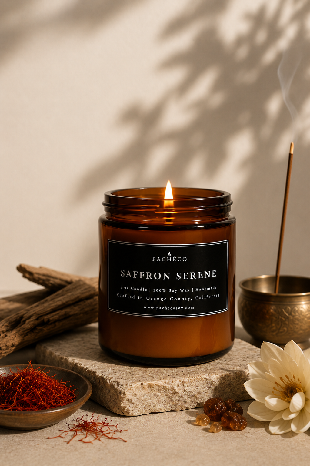 Saffron Serene - Medium Candle